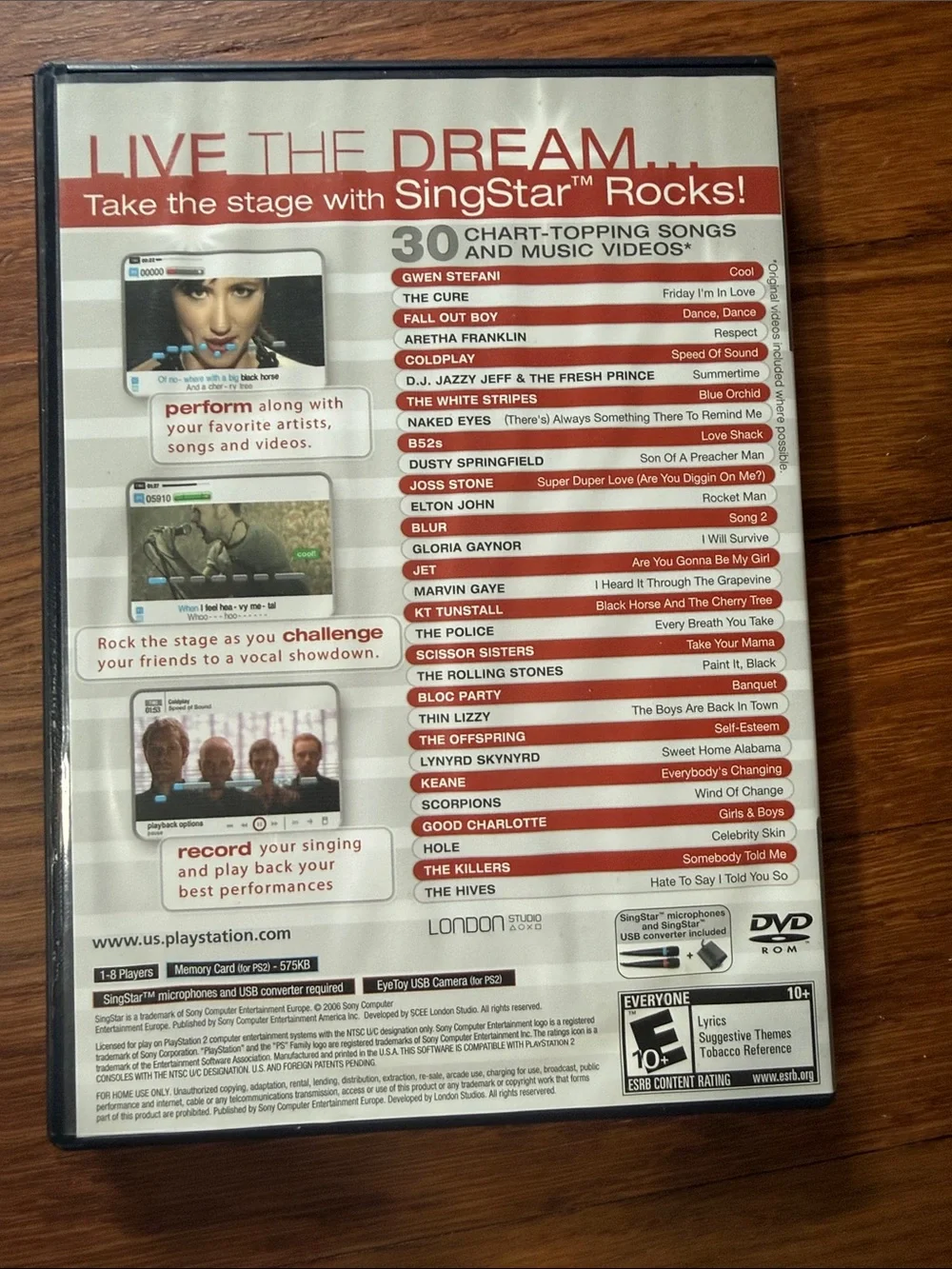 Sony SingStar Rocks! PlayStation 2 Game - Red & Black